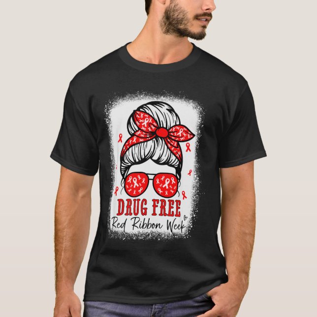 T-shirt Red Ribbon Week Awareness Coquette Drug Anti-drug  (Devant)