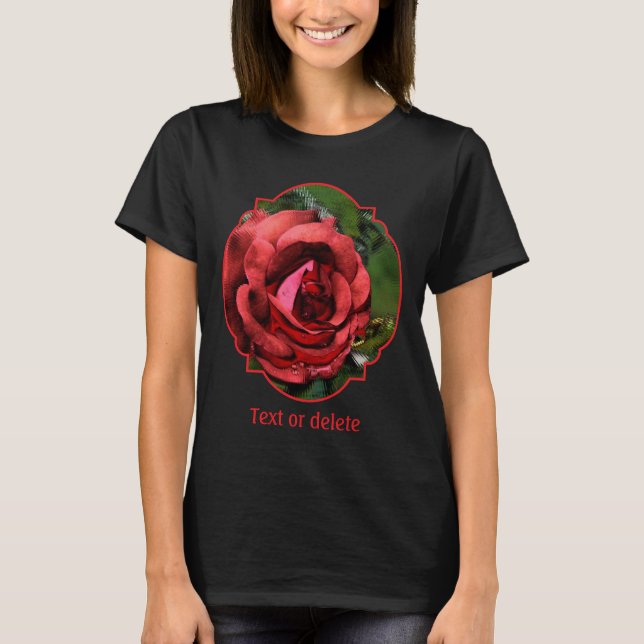T-shirt Red Rose In Bloom Abstract Art  (Devant)