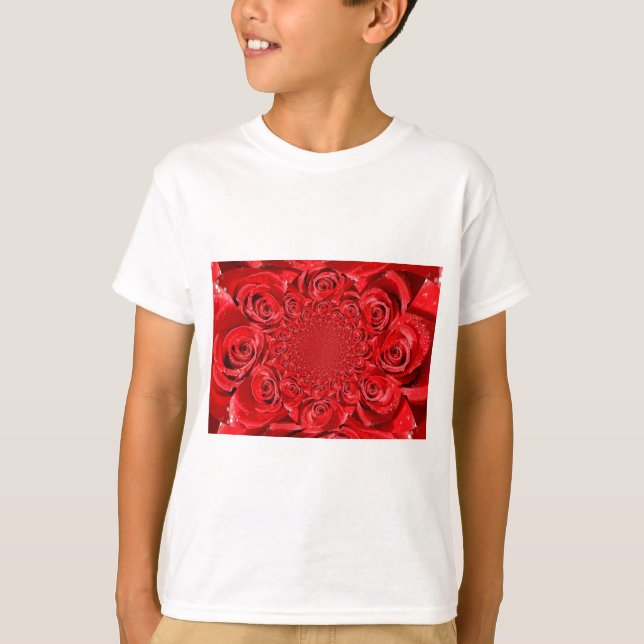 T-shirt Red Roses Kaleidoscope : Art Heureuse Sainte-Valen (Devant)