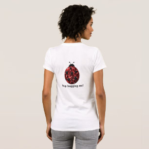 T-shirt Red sparkly Ladybug Stop Buggage moi Personnaliser