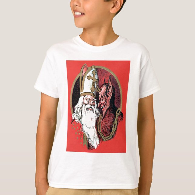 T-shirt Red St Nicholas Krampus (Devant)