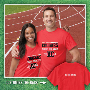 T-shirt Red Tomball High School Cougars Cross Country