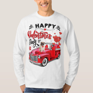 T-shirt Red Truck Heureuse Sainte-Valentin Pub Coeurs de c