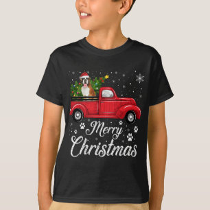 T-shirt Red Truck Joyeux Noël Arbre boxer Chien Noël