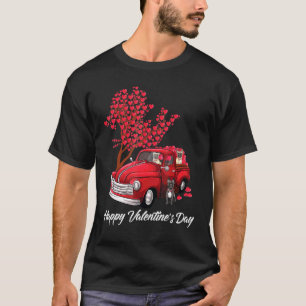 T-shirt Red Truck Joyeux Valentines Day French Bulldog Chi