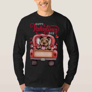 T-shirt Red Truck Joyeux Valentines Jour Pit Bull Coeurs d