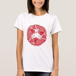 T-shirt Red Whirling Koi Carp Fish Group Classic WT