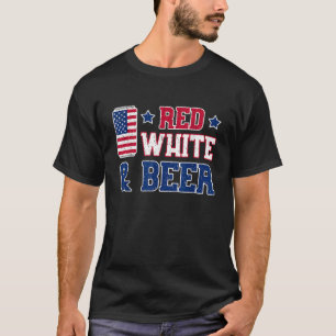 T-shirt Red White And Beer USA 4 juillet Boire Cadeau