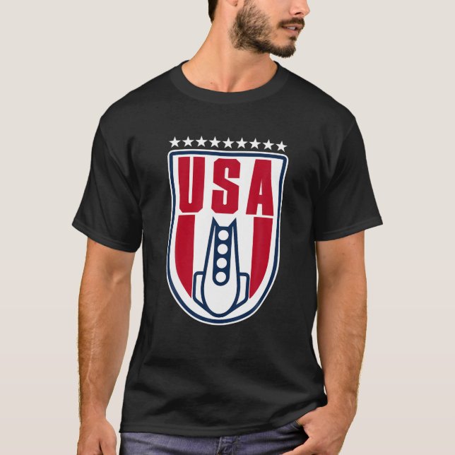 T-shirt Red White and Blue Bobled USA 2018 Winter Games T (Devant)