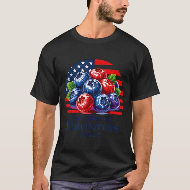 T-shirt Red White And Blueberries Christian Patriotic  (Devant)