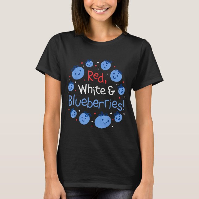 T-shirt Red, White And Blueberries Patriot Dom For Men Wom (Devant)