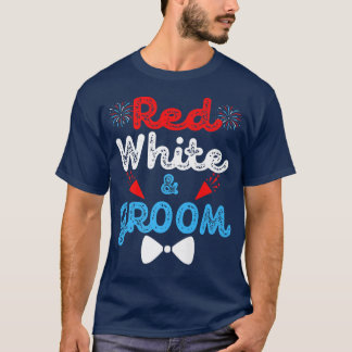 T-shirt Red White And Groom Funny Wedding Party 4 Juil