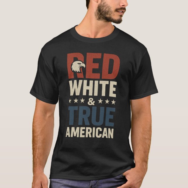 T-SHIRT RED WHITE AND TRUE AMERICAN (Devant)