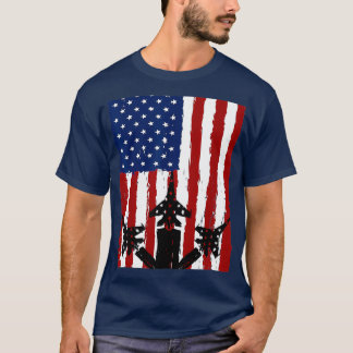 T-shirt Red White Blue Air Force drapeau de l'aviation