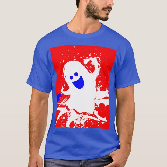 T-shirt Red White Blue Gabbie the Ghost  (Devant)