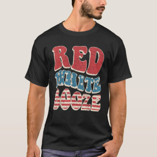 T-shirt Red White Boze Retro USA Drapeau 4 juillet Boisson