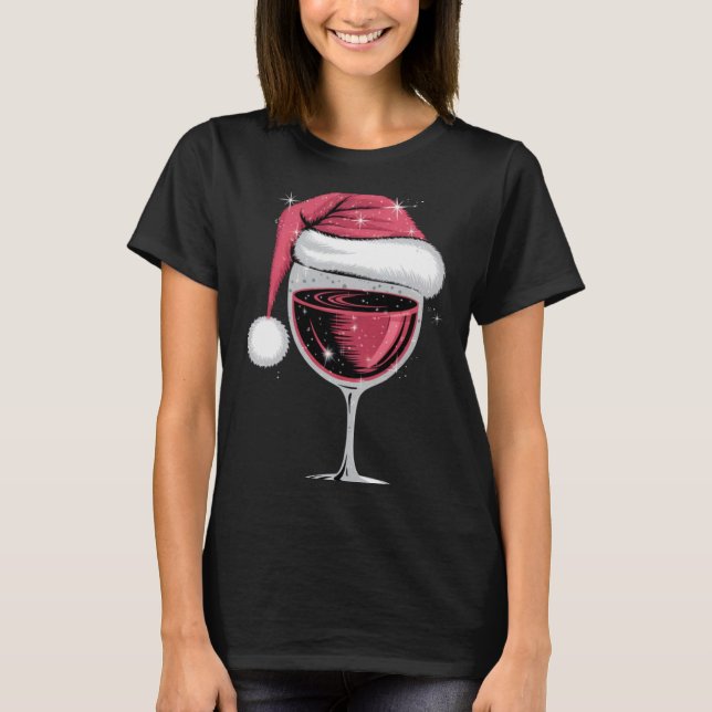 T-shirt Red Wine Gl Christmas Funny Christmas Xmas  (Devant)