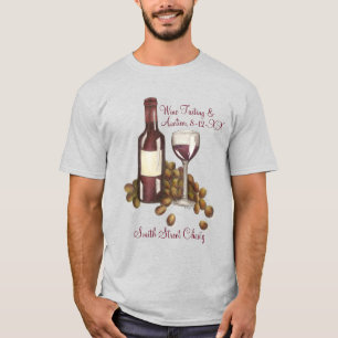 T-shirt Red Wine Tasting Verre Bouteille Raisins Charité É