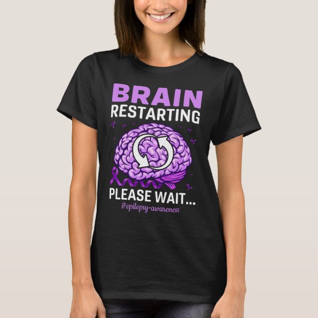 T-shirt Redémarrage du cerveau Veuillez attendre la prise  (Devant)