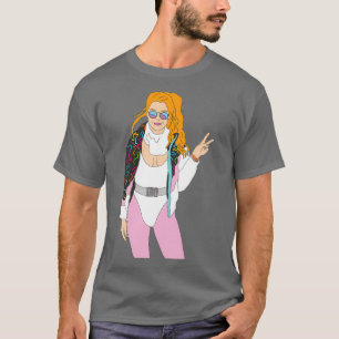 T-shirt Redhead Ski Girl Vintage Ski Suit Lunettes de sole