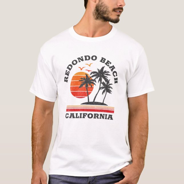 T-shirt Redondo Beach California Retro Souvenir Cadeau (Devant)