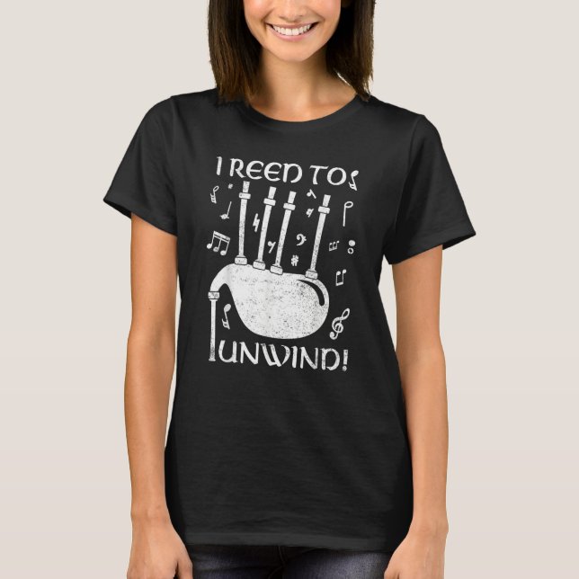 T-shirt Reed to unwind  Bagpiper Bagpipe Player Bagpipe (Devant)