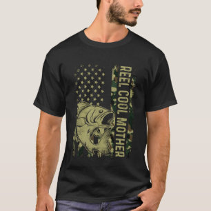 T-shirt Reel Cool Mère Camouflage Drapeau Américain Pêche