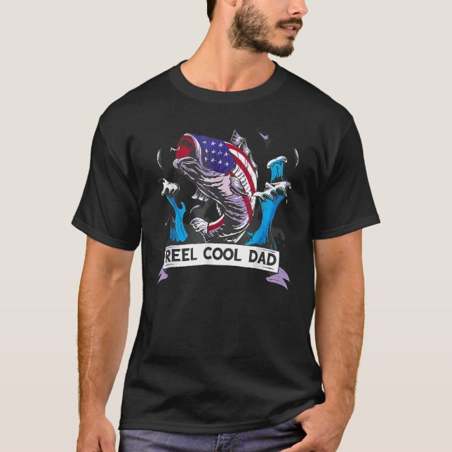 T-shirt Reel Cool Papa Fête des pères Reel Fishing Daddy U (Devant)