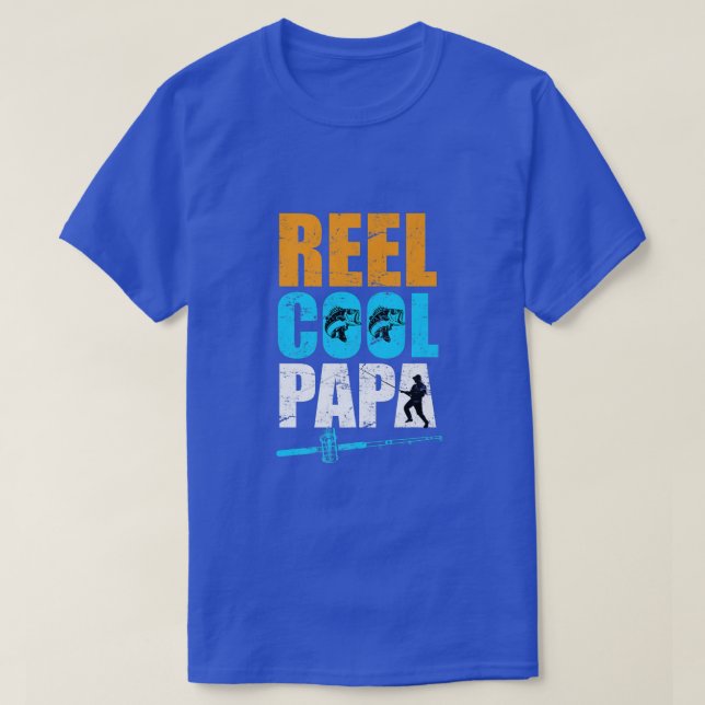 T-shirt Reel cool papa Pêche père  (Design devant)