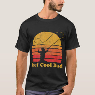 T-shirt Reel Cool Papa Vintage Fly Fishing Retro Distresse