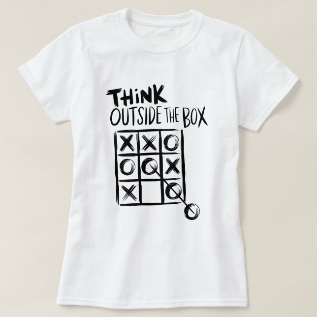 T-shirt Réfléchissez Dehors De La Boîte (Design devant)
