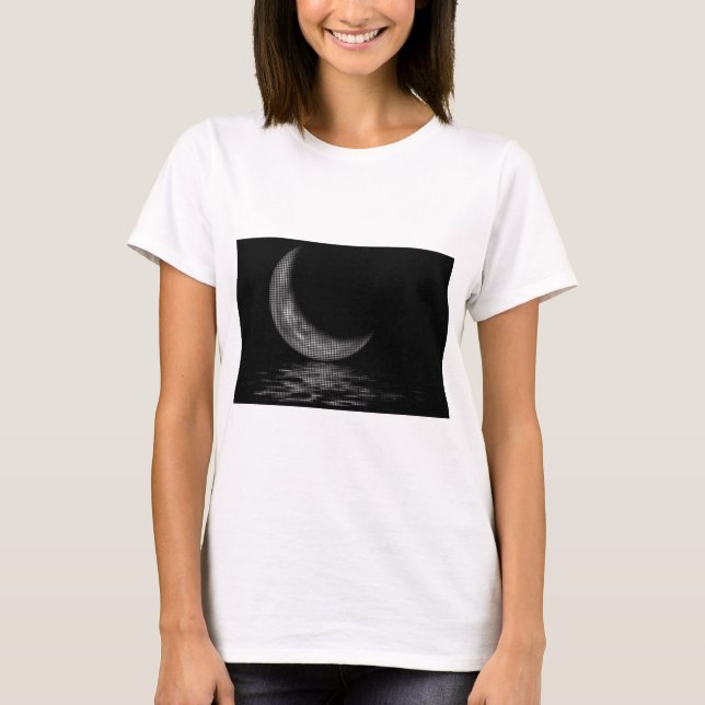 T-shirt Réflexion Crescent Lune Noir & Blanc (Devant)