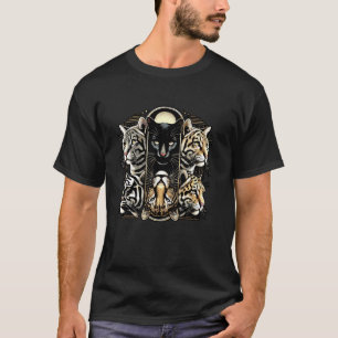 T-shirt Réflexion des chats Puma Guépard Tigre Amateur de