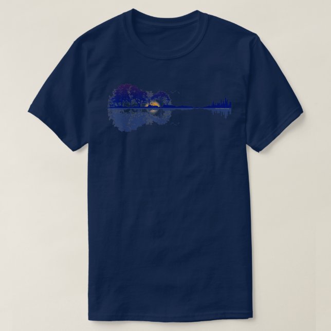 T-shirt Réflexions sur le lac de Guitare dans les amateurs (Design devant)
