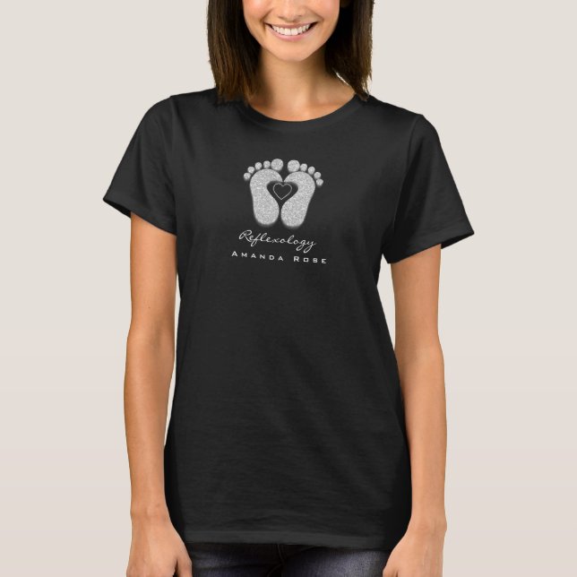 T-shirt Reflexologie Pieds de massage pour le gris de l'ar (Devant)