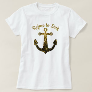 T-shirt Refus de couler des étincelles factices d'Ancre Or