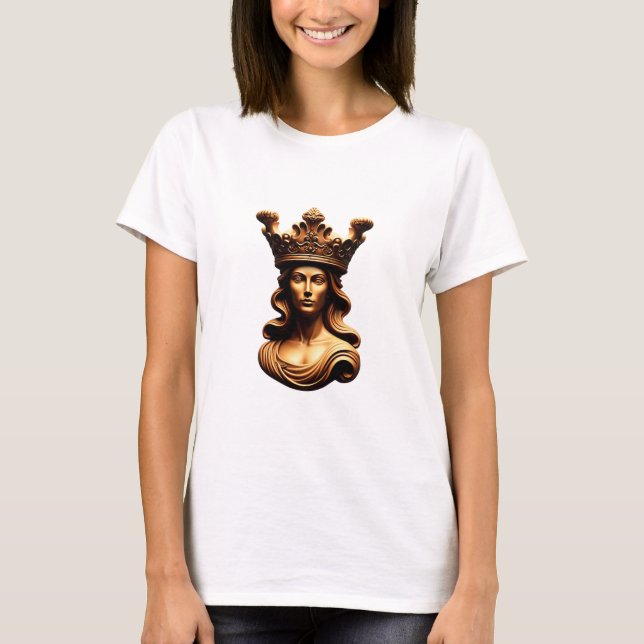T-shirt Regal Golden Queen buste avec couronne ornée (Devant)