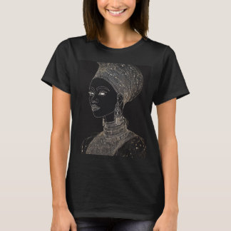 T-shirt "Regal Majesty : Abstrait Line Dessin Black Queen