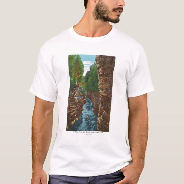 T-shirt Regard en bas de l'abîme d'Ausable de la caverne (Devant)