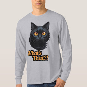 T-shirt Regard Orange : Surprenant visage de chat noir