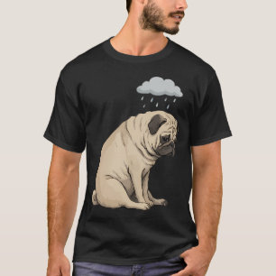 T-shirt Regardant Dans Le Vide Art De Pug Triste