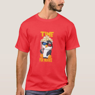 T-shirt Regarder des films avec une famille de manchots de