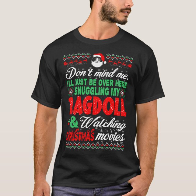 T-shirt Regarder les films de Noël de Ragdoll (Devant)