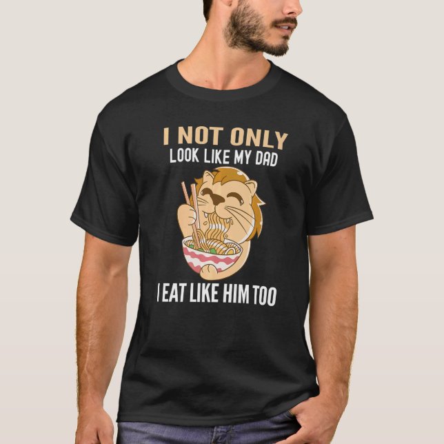 T-shirt Regardez Comme Papa Mange Comme Papa Père Fils Fam (Devant)