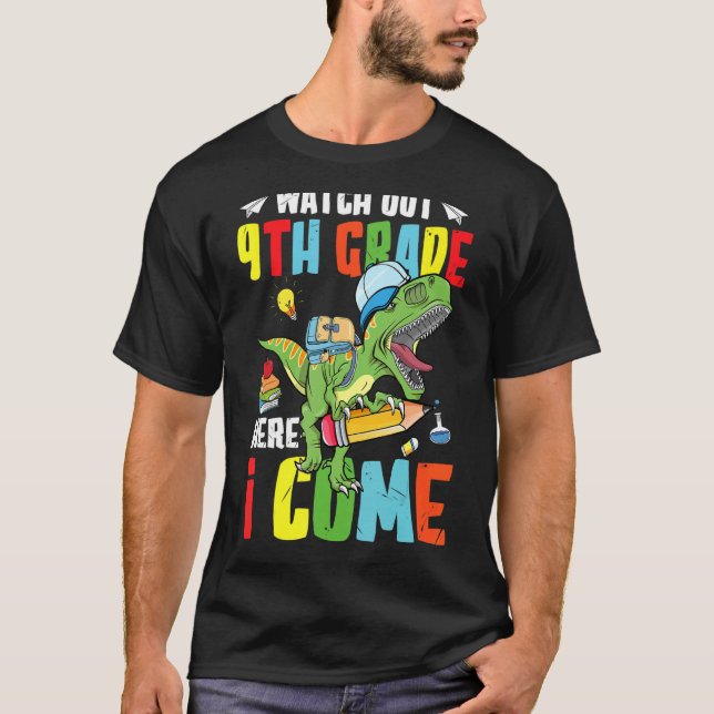 T-shirt Regardez La 9e Année Ici Je Reviens Dinosaure À S (Devant)