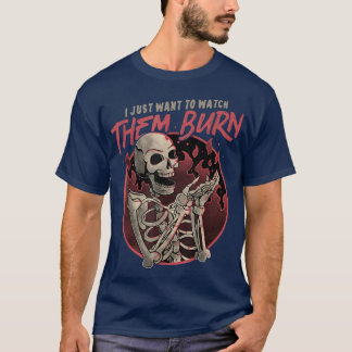 T-shirt Regardez-les brûler - Hell Skull Funny Halloween P