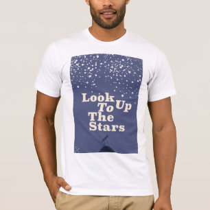 T-shirt Regardez les étoiles affiche vintage
