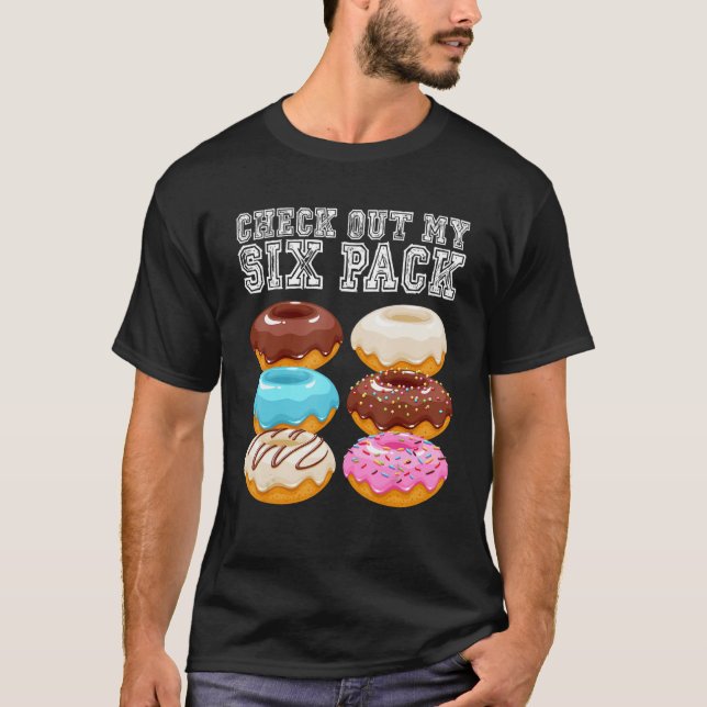 T-shirt Regardez Mon Pack Doughnut Abs Donut Gymer (Devant)