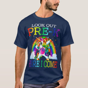 T-shirt Regardez PréK Ici Je Reviens Unicorn À L'École