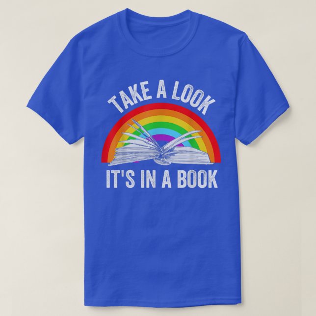 T-shirt Regardez Son Dans Un Livre Lecture Cute Rainbow Bo (Design devant)
